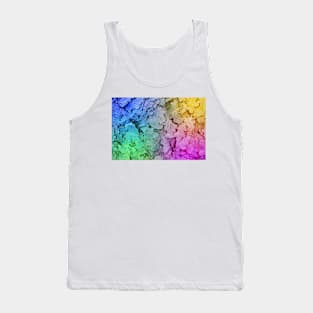 Frozen vibrant color oak leaves background Tank Top